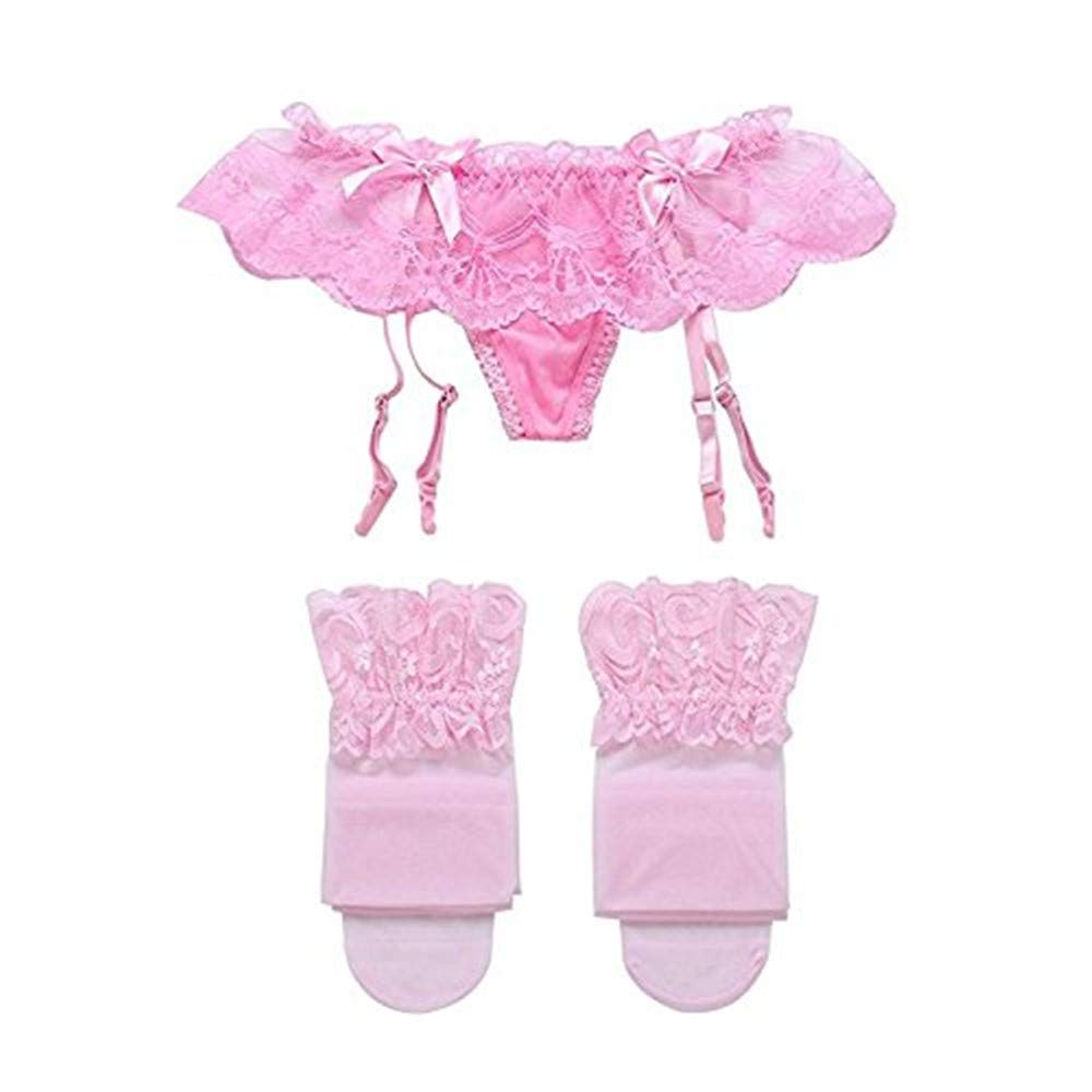 TAKIYA Womens Lace Garter Belt Panties & Sheer Stockings 3 Pieces Lingerie Sets (Pink) in Dubai - UAE | Whizz Garter Belts TAKIYA Womens Lace Garter Belt Panties & Sheer Stockings 3 Pieces Lingerie Sets (Pink) in Dubai - UAE | Whizz Garter Belts