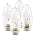 612 Vermont Ultra Bright, Battery Operated LED Window Candle Replacement Bulbs, VT-1935-R4-W, for White Candlesticks (4 Bulbs/Pack)