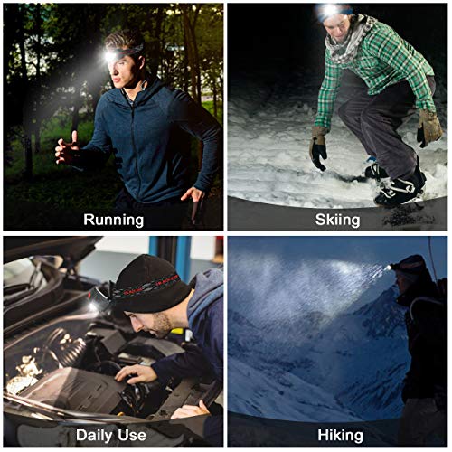 image for SGODDE 2 Pack Headlamp Flashlight, 800 Lumens USB Rechargeable Headlam