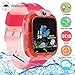 SZBXD Kids Waterproof Smart Watch Phone, LBS/GPS Tracker Touchscreen Smartwatch Games SOS Alarm Clock Camera Smart Watch Christmas Birthday Gifts for School Boy Girls (Light Pink)