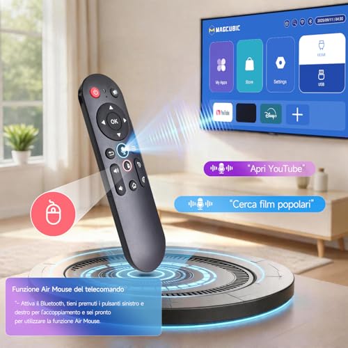 【Auto Focus】4k Magcubic HY320pro Projector - 1080P Native Resolution 400 ANSI 10000:1 Contrast, Wi-Fi 6 and Bluetooth 5.4, Keystone Correction for Home and Office