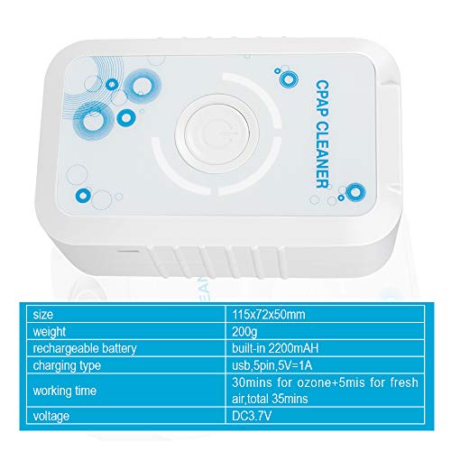 Enshey CPAP Cleaner and Sanitizer Portable Rechargeable O₃ CPAP Cleaner System CPAP Cleaning Machine Bundle with Sanitizing Bag, T Adapter, Mask Tube Cleaner - Thumbnail 2