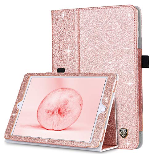 iPad Mini Case, iPad Mini 2 Case, iPad Mini 3 Case, BENTOBEN Glitter Sparkly Folio Folding Stand Cover with Holder & Auto Wake/Sleep Luxury Smart Case Without Stylus for iPad Mini 1/2/3, Rose Gold