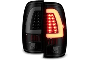 AKKON - For Black Smoked 1997-2003 Ford F150 99-07 F250 F350 LED Tube Tail Lights Lamps Pair Left and Right