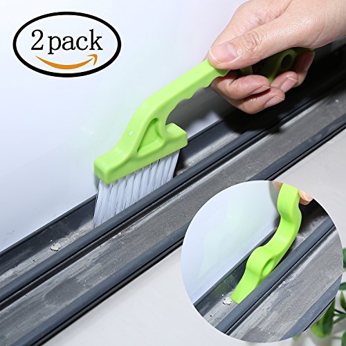 2pcs Hand-held Groove Gap Cleaning Tools Door Window Track Kitchen Cleaning Brushes(Green)