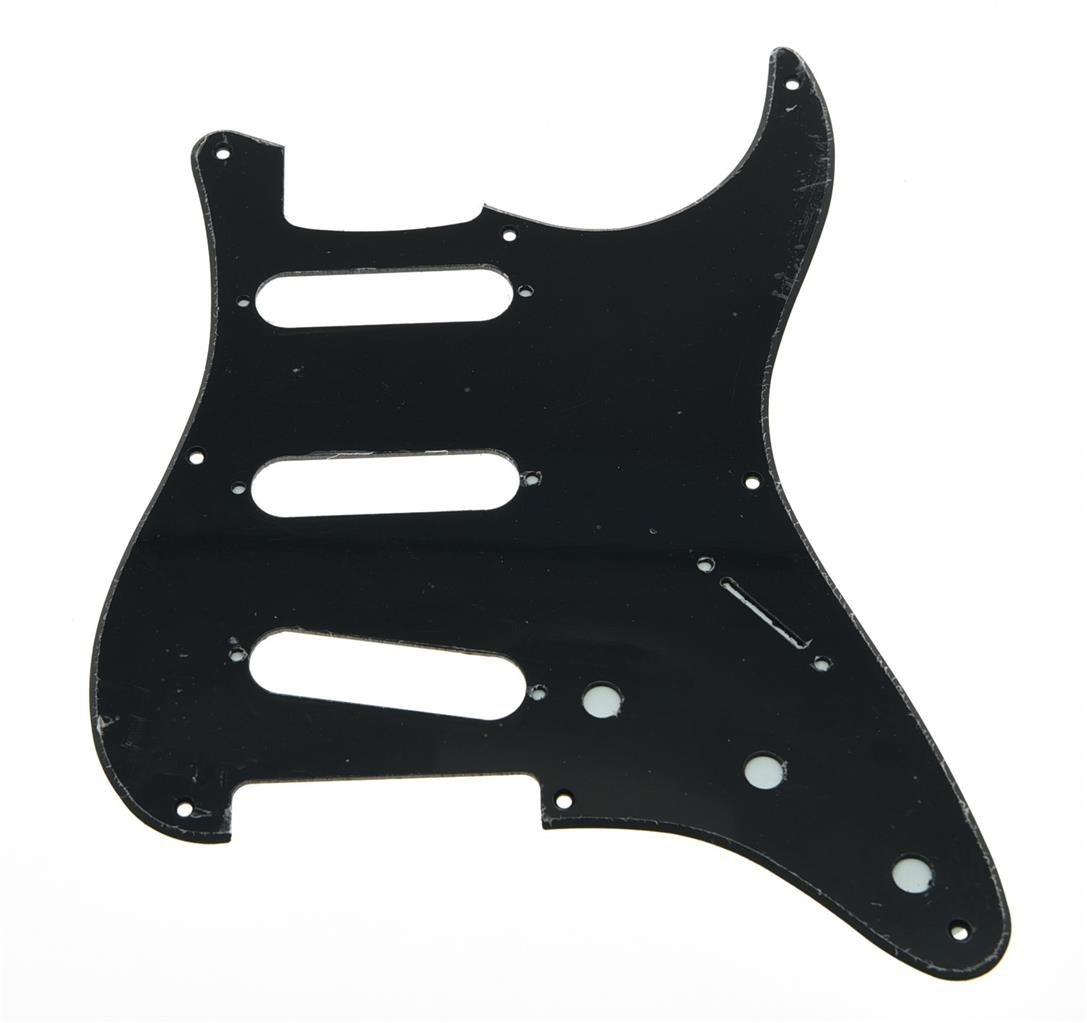 KAISH 8 Hole American Vintage Style Strat SSS Pickguard ST Guitar Pick Guard Scratch Plate for Strat/Stratocaster Black 1 Ply โ image 1