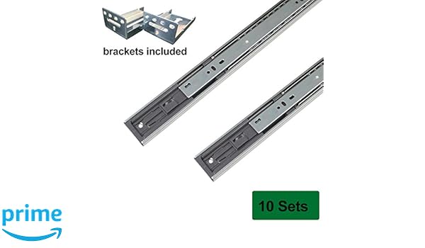 10 Pairs Sets Brackets Included Soft Close 18 Inch Full Ext Drawer