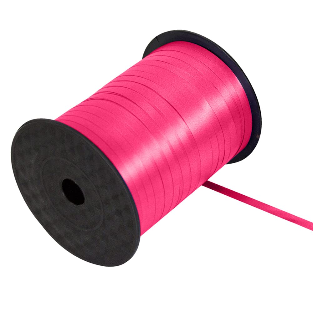 Creative Party Fuchsia Pink Curling Ribbon Decoration-1 Pc, Polyester, Deep Cerise, 9 x 9 x 19 cm