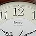 HENSE 13-inch Large Solid Platane Wood Wall Clock Living Room Modern Clock Mute Simple Quartz Clock with Big Arabic Numerals and Fine Texture HW13 (HW13 #B-B)