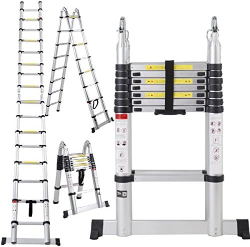 EN131 16.5FT Aluminum Telescoping Telescopic Extension Ladder Tall Multi Purpose