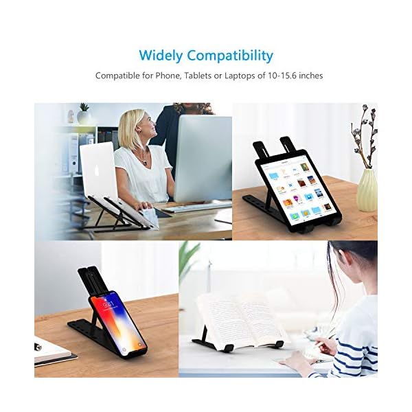 BoYata-Aluminum-Foldable-Laptop-Stand-6-Levels-of-Height-Adjustable-Portable-Laptop-Holder-Riser-for-Desk-Compatible-with-MacBook-AirPro-Dell-HP-Lenovo-Most-10-156-Laptops BoYata Aluminum Foldable Laptop Stand, 6 Levels of Height Adjustable Portable Laptop Holder Riser for Desk, Compatible…