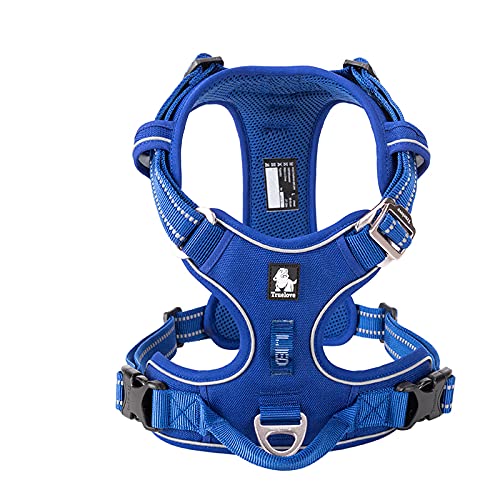 WINHYEPET True Love No Pull Dog Harness Extra Reflective Pet Harness for Small Medium Large Dogs Adjustbale for Running Walking Padded Soft Mesh Vest Easy Control TLH56512(Royal Blue,XS)