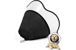 Supet Dog Cone for Dogs After Surgery, Soft Dog Cones for Large Medium Dogs, Comfortable Elizabethan Collar for Dogs to Stop Licking, Adjustable Pet Recovery Collar for Small Dogs,L-1