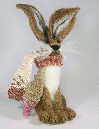 Brown Hare Needle Felting Kit - For beginners/improvers By Lincolnshire Fenn Crafts (scarf models own)