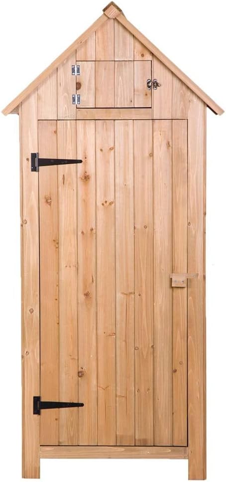 Wooden Garden Shed Tool,Fir wood Arrow Shed with Single Door Wooden Garden Shed Wooden Lockers Wood Color