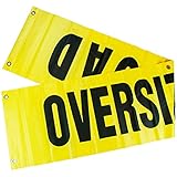 Vulcan Reversible Wide Load/Oversize Load Banner With Heavy Duty Brass Grommets (18" x 84") - Required By Most States For Hauling Large Loads