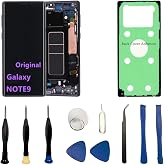 Original 6.4" AMOLED Display for Samsung Galaxy NOTE9 Screen Replacement OEM Note 9 SM-N960U SM-N960F Display Touch Screen Digitizer Assembly (with Black Frame+Back Cover Adhesive+Tools)