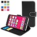 Snugg iPhone 6 / 6S Wallet Case – Leather Card Case Wallet with Handy Stand Feature – Legacy Series Flip Phone Case Cover in Black