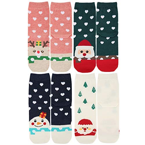 Happypop Women Ladies Girl Cute Socks Cartoon Animal Funny Novelty Christmas Cotton Casual Crew Socks Valentines Gifts for Her
