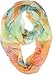VIVIAN & VINCENT Soft Light Weight Colorful Artistic Circles Print Sheer Infinity Scarf (Orange)