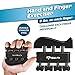 Large Hand Grip Strengthener Workout Kit (5 Pack) Adjustable Hand Gripper (30-145 lbs.) Hand Exerciser, Large Finger Resistance Band, Large Squeeze Ball, Large Grip Ring + HD Video + eBook