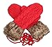 IL Caldo Women's Thick fur neck hanging Plush wool Mitten Gloves