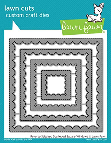 Lawn Fawn Reverse Stitched Scalloped Square Windows Custom Craft Die (LF1799)