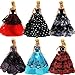 ZHIHU 5Pcs 360°Sewing Party Handmade Fashion Wedding Party Gowns Dresses Clothes and 10 pair shoes For 11.5 Inches Barbie Doll