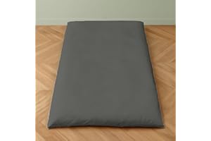 YARNS OF COTTON Twin Size Japanese Zippered Futon Covers - 100% Egyptian Cotton - Floor Mattress Cover for Traditional Japanese - Super Soft Couch Slipcovers Floor Mats Sofa Protector, Dark Grey