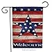 Dyrenson Home Decorative Outdoor 4th of July Patriotic Star Memorial Day Garden Flag Double Sided, Welcome Quote House Yard Flag, Primitive Garden Decorations, USA Vintage Holiday Outdoor Flag 12 x 18