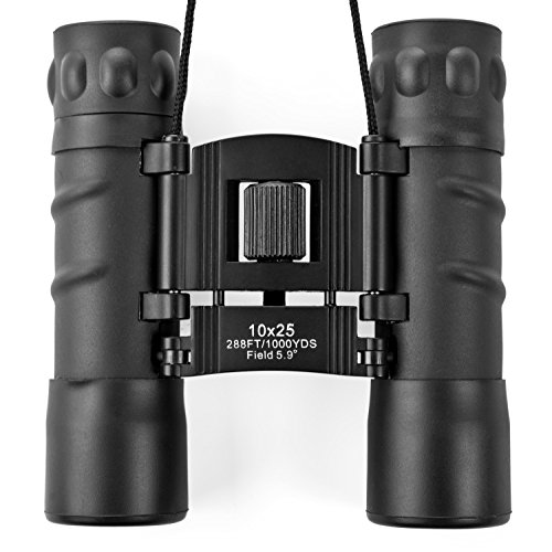 Lucky Bums Youth Kids 10x25 Objective Power Lens Scout Bino Compact Binoculars, Black - Thumbnail 2