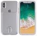 iPhone X Case, Maxonor Slim & Strong Clear Plating TPU Gel Shockproof Case Cover for iPhone X with Card Holder (Transparent)