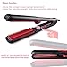 Showliss Professional Ceramic Cold Steam Hair Straightener Flat Iron with Comb Teeth for Better Straightening and Curling, LCD Display, Dual Voltage