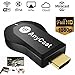 Anycast WiFi DLNA Airplay Miracast Dongle Online Streaming Device for TV 1080p Receiver HDTV Wireless Wi-Fi TV Monitor & Projector Mirascreen HDMI Adapter Media Streamer for Smartphone, Tablet, and PC