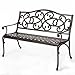 Christopher Knight Home Laughlin Cast Aluminum Bench, Shiny Copper