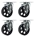 4 All Steel Swivel Plate Caster Wheels Heavy Duty High-gauge Steel (3.5