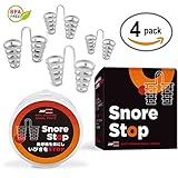 Snore Stop Japanese Standard Anti-Snoring Nose Vents with Travel Case - Safe and Comfortable Stop Snoring Solution - Set of 4 Nasal Dilators for Protecting Your Sleep - Great Breathing Aids for Anyone