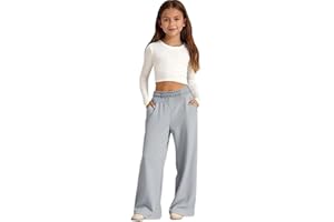 Girls Sweatpants Trendy Kids Fashion Baggy Teenage Clothes Sweat Teens Casual Cute Wide Leg Sweats Pants with Pockets