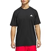 adidas Men's Regular Fit Lightweight Active Tee - Moisture Wicking (Black, Large)