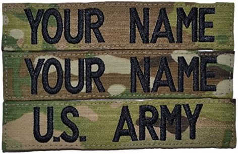 Custom Multicam / Scorpion / OCP Name Tape with Velcro US Army USAF 3pc set