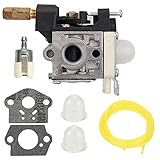 SRM210 Carburetor for Echo Trimmer Parts PE200 Carb Weed Eater GT200 SRM 210 PE 200 HC150 SRM211 GT200 Rep rb k75 A021000740 with Fuel Line Kit