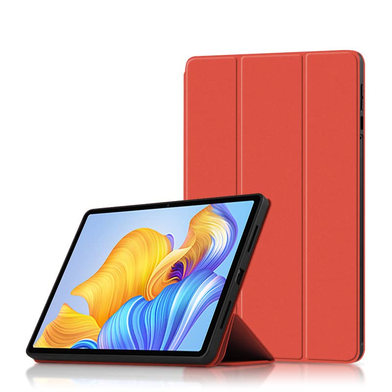 INSOLKIDON Compatible with Case for HONOR Pad 8 12-inch tablet, Ultra Slim Lightweight TPU leather Cover Case with Stand Tablet case Shockproof Rugged Armoured Case (Red)