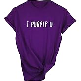 Tshirts for Bangtan Boys Women Sleeve I Purple You Letter Printed T-Shirt for Korean Pop Merchandise Purple Color