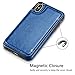 Hoofur Slim Fit Premium Leather Compatible with iPhone Xs Max Wallet Case Card Slots Shockproof Folio Flip Protective Shell Compatible with iPhone Xs Plus (6.5 inch) 2018 (Blue)