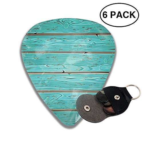 Aquamarine Old Wooden Celluloid Guitar Picks 3 D Print Cool 6pcs 0.46mm 0.71mm And 0.96mm