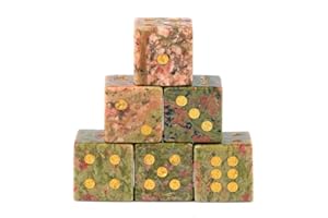 Lumisoul 2 PCS Natural Amethyst Crystal Dice – Semi-Precious Gemstone Dice with Multiple Material Options for Casino Gaming, 