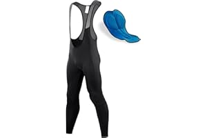 qualidyne Mens Cycling Bib Pants 3D Padded Bike Bib Tights Bicycle Biking Long Leggings