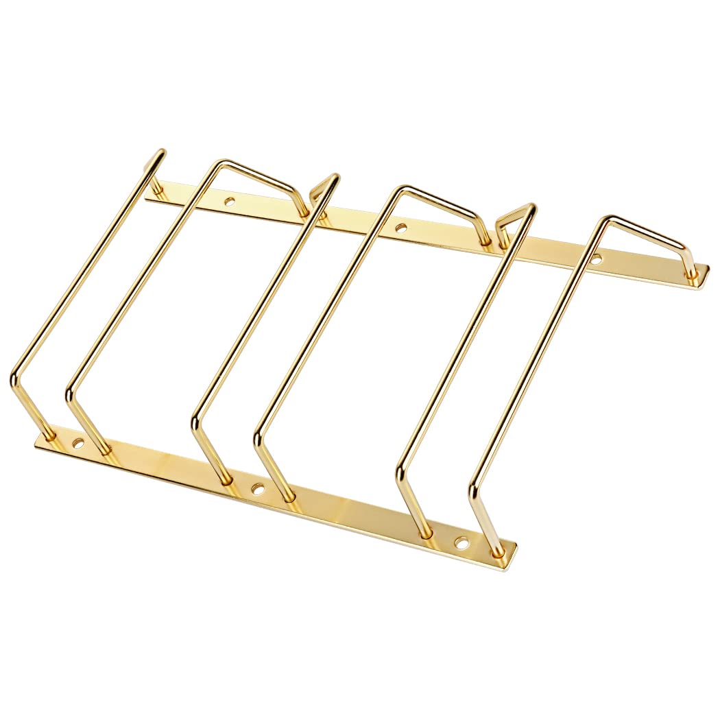 Dianoo 18cm Gold Wine Glass Rack, 2-3 Rows, Sturdy Iron, Elegant Gold, Easy Installation