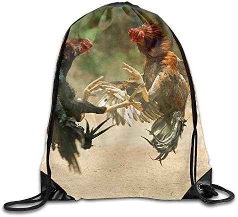 Unisex Cockfighting.JPG Large Removable Waterproof Foldable Travel Teamsport Formation Handbag Gymbag Gym Drawstring Bags Sackpack Use