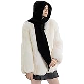 Balaclava Hood Hat Scarf Women 3 in 1 Knitted Hooded Scarf Beanie Hats Cute Crochet Beanies Hat Winter Scarfs Set 2025